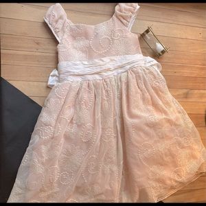 Light Blush Pink and Lace Dress Little Girls